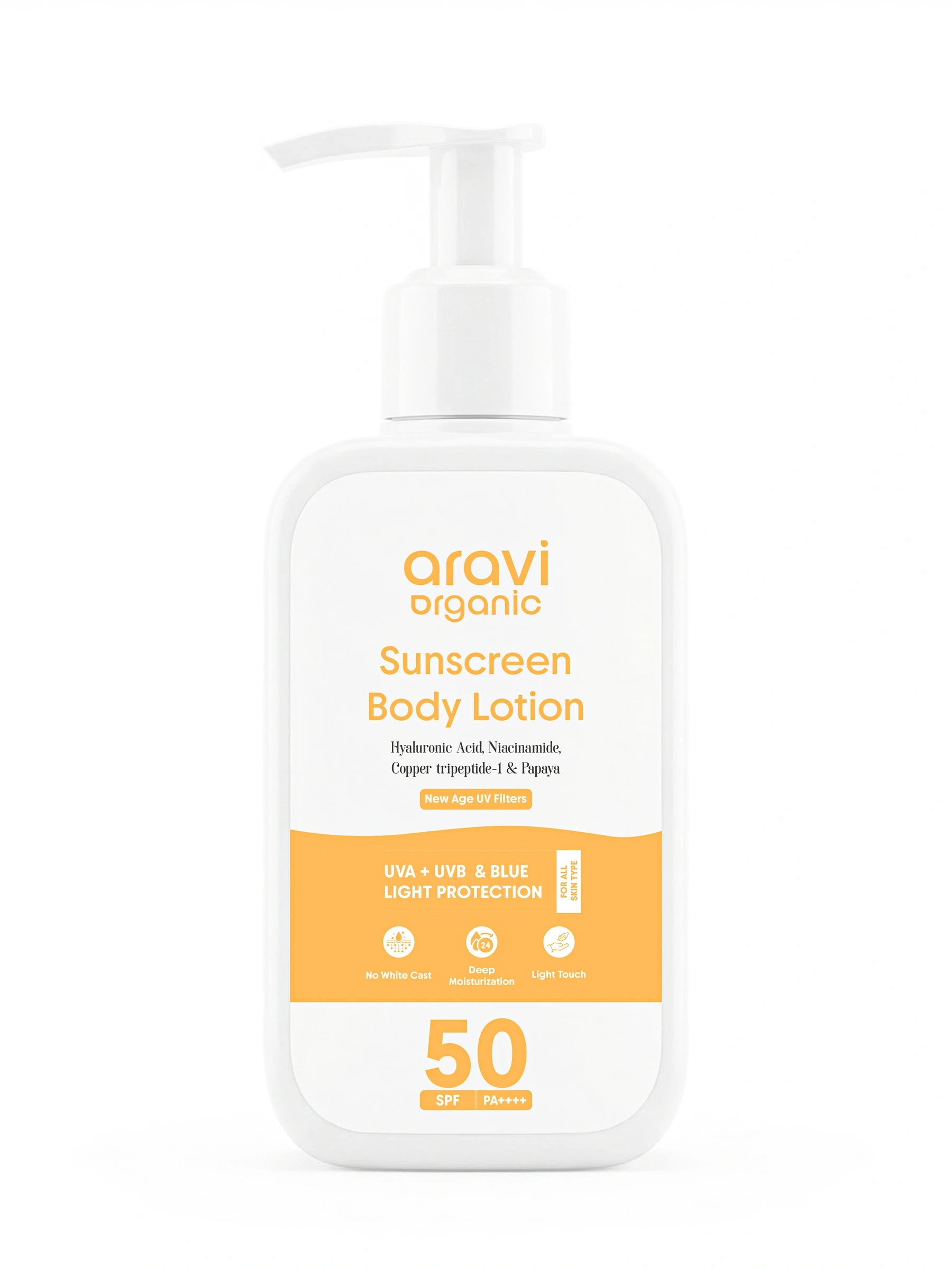 Aravi Organic sunscreen body lotion