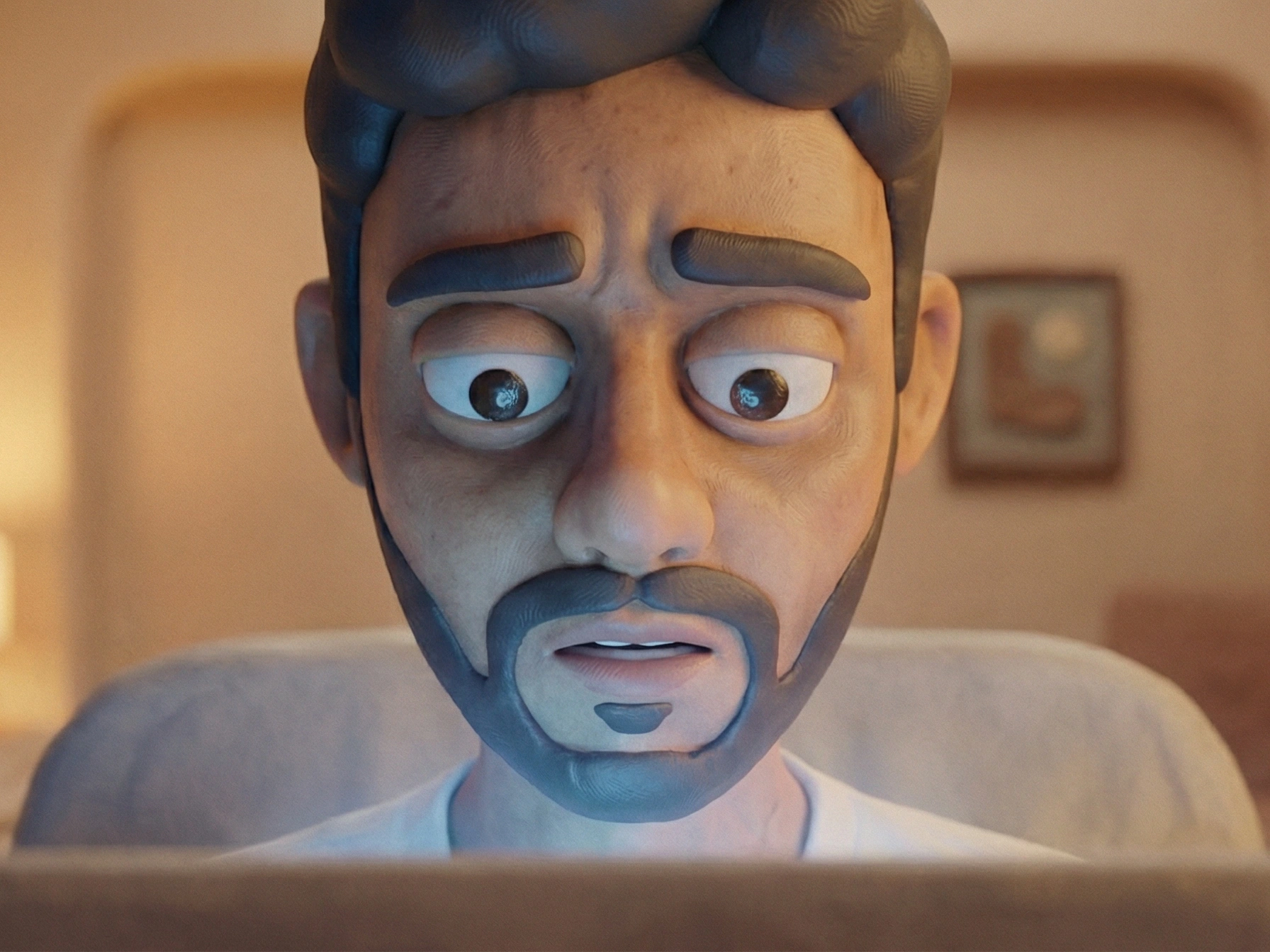 ENDL animated character at laptop