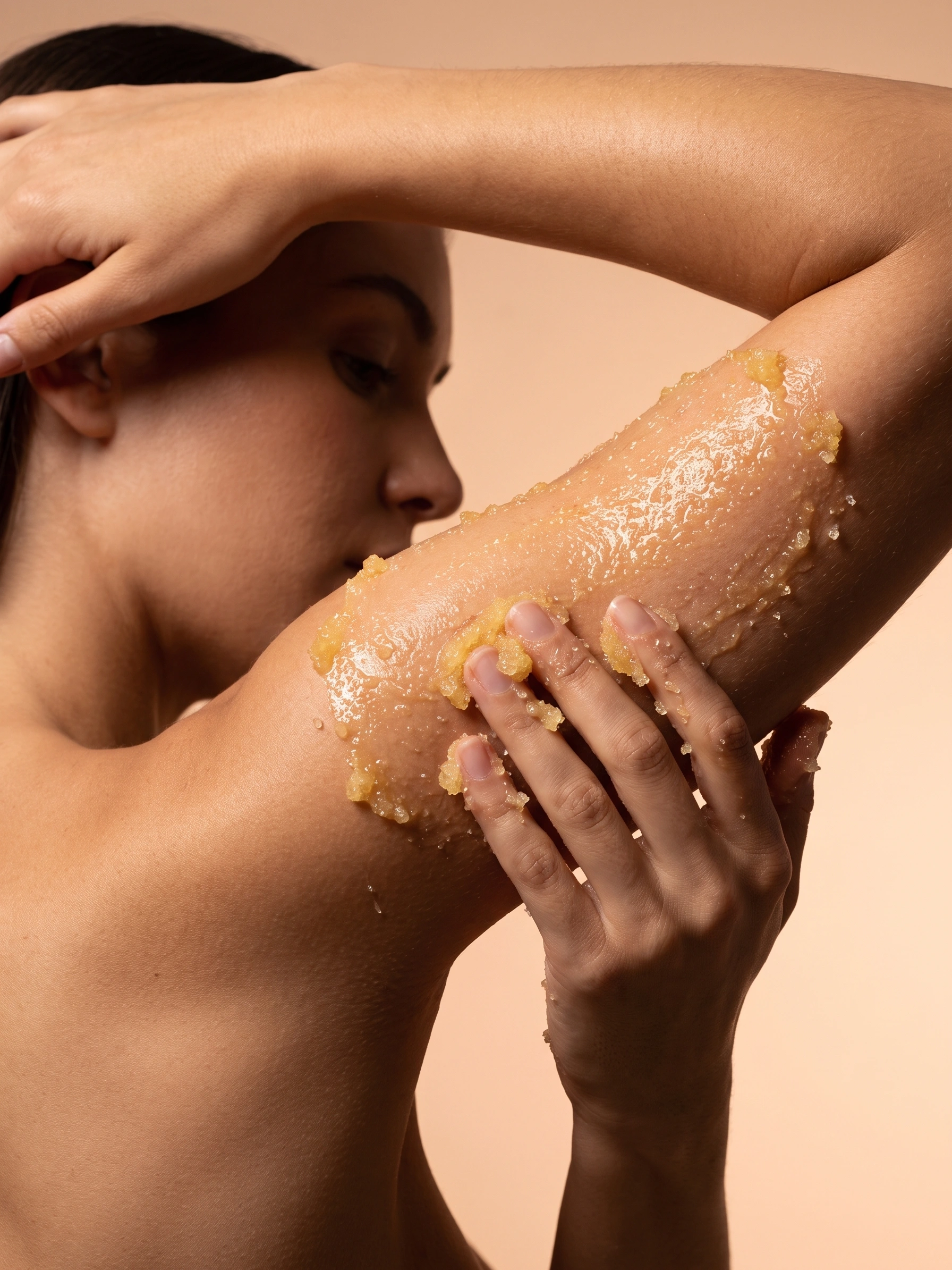 NCLA Beauty scrub application on skin